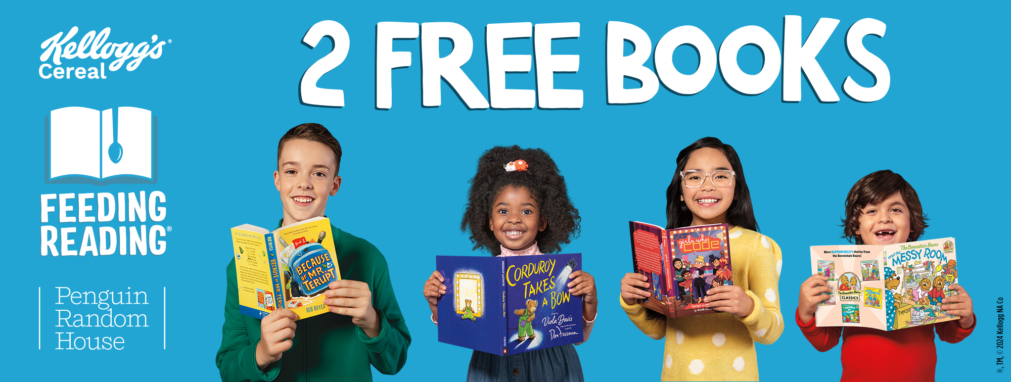 2 Free Books - Kids holding up books and smiling